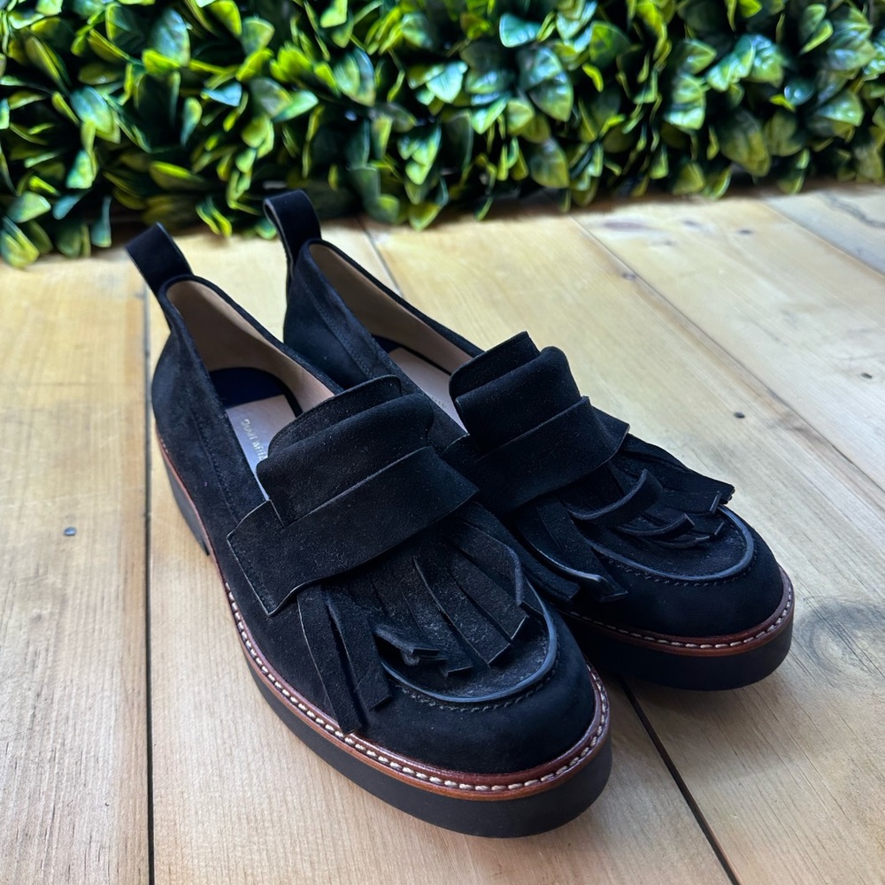 Stuart Weitzman Black Suede Loafer, size 9.5
